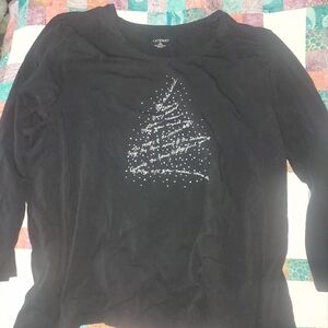 Catherines Women's Long Sleeve Christmas T-Shirt Size 3X